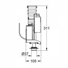 Grohe Gömme Rezervuar İç Takımı Pnömatik Boşaltma Grubu - 42320000
