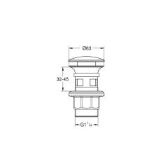 Grohe Lavabo Sifon Tapası Bas/Aç Kare ABS/Krom - 40824000