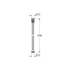 28025000 - Grohe Metal Twistfree Duş Spiral Hortumu 175 cm