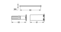 14058000 - GROHE UNİVERSAL ÇİFT ÇIKIŞLI TERMOSTAT UZANTISI, 25 MM